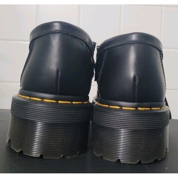 Doc Martens Adrian Quad Leather Platform Tassel Yellow Stitch Loafers M9 W10 - Picture 12 of 13